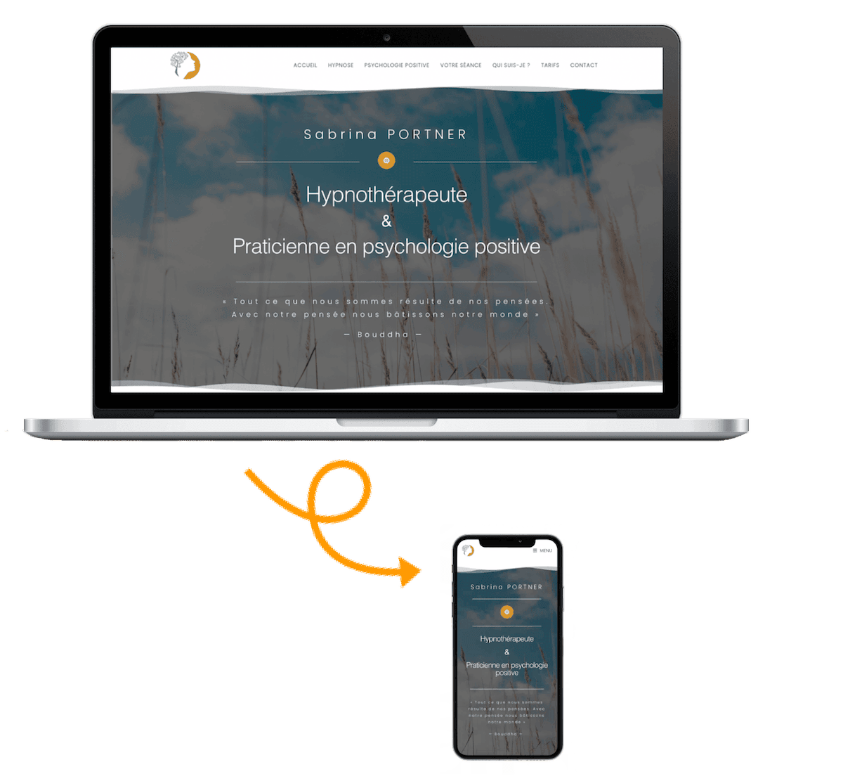 Trois écrans, un ordinateur, une tablette et un smartphone illustrant le responsive