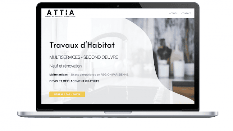 Presentation du site Attia version desktop